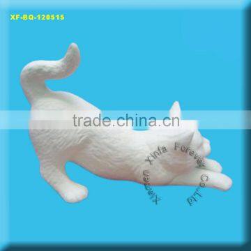 ceramic bisque cat figurine