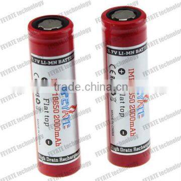 Feyate 18650 imr Rechargeable battery imr 18650 battery 3.7v 2000mah li-mn battery