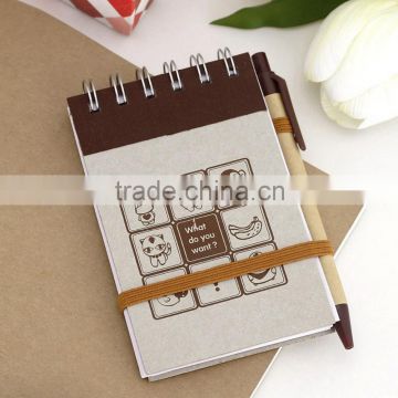 cute promotional pocket notepad with pen