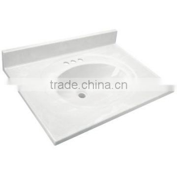 Artificial Marble one piece bathroom sink and countertop Prefabricated