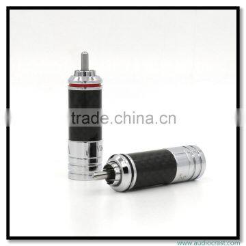 Hi End Rhodium-Plated RCA Carbon Fiber Plug Connector RCA terminals Audio Player