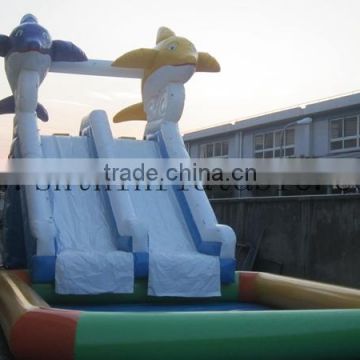 top quality inflatable dolphin slide/ slip