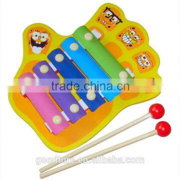 Five Fingers Of Hands Knock The Xylophone Wooden Xylophone With 5 Tonality Metal Keys