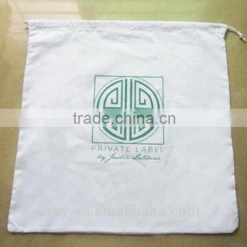 white cotton drawstring bags