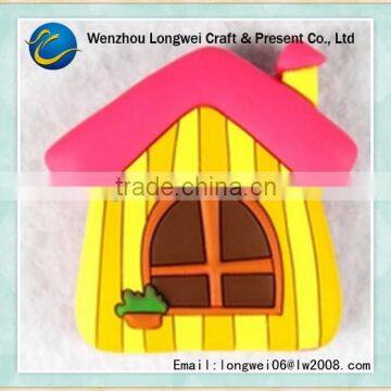 house shaped pvc rubber 3d fridge magnet/magnet fridge