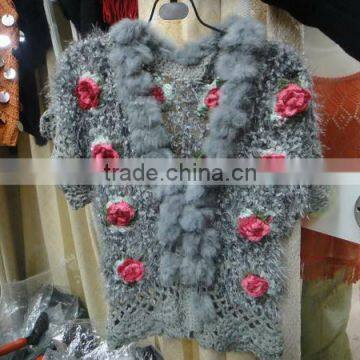 Rabbit hair Grey sweater /cardigan top