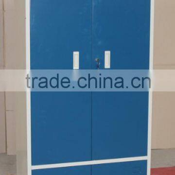 Two part steel blue door wardrobe