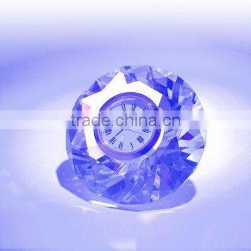 Wholesale small crystal diamond shape clock for wedding favors gifts