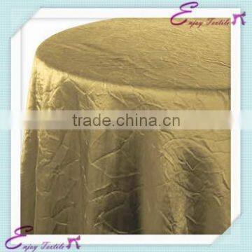 YHT#54 crinkle crushed taffeta polyester banquet wedding wholesale cheap table cloth linen overlay