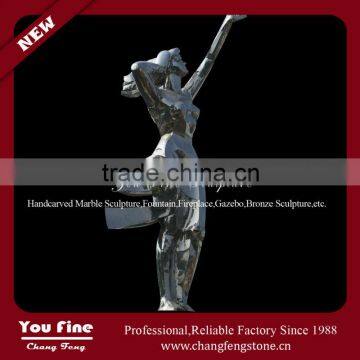 Stainless Steel Garden Decoration Standing Girl Statue