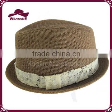 Lace Band Jute Premium Fedora Hat