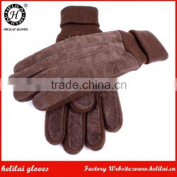 Men's Fleece Lined Outdoor Work Suede Leather Gloves with Knitted Cuff                        
                                                Quality Choice