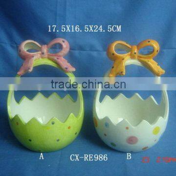 Ceramic Portable Easter Eggs Storage Baskets