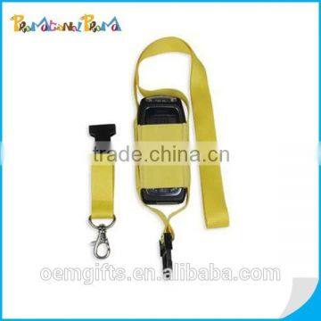 Hot Promotional Yellow Mobile phone holder lanyard