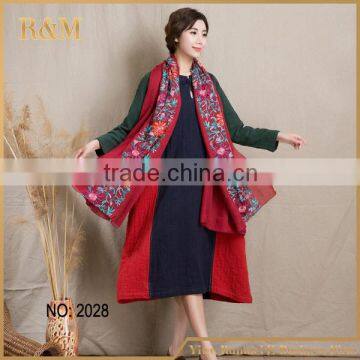 2016 Colorful Cotton and Linen Floral Embroidered Scarf and Shawl,women India Malaysia Hijab Scarf