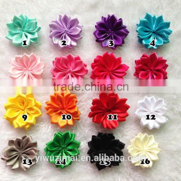 DIY satin ribbon chrysanthemum Flower baby headwear accessory 4CM