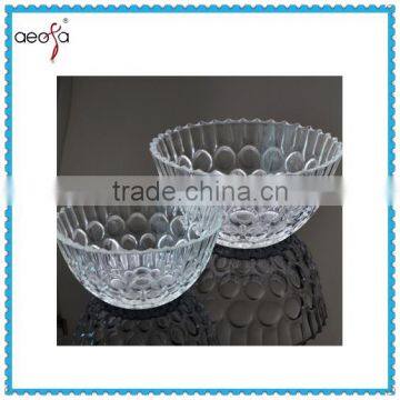 Clear Glass Round Shape Glass Bowl With Patten