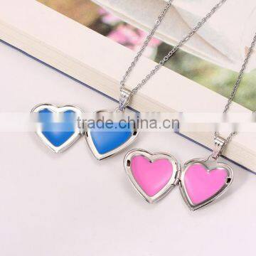 Custom New Stainless Steel Lady Heart Locket Pendant Necklace