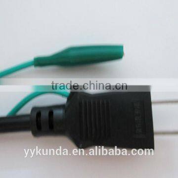 PSE JET approval with ground green wire for Japanese power cord