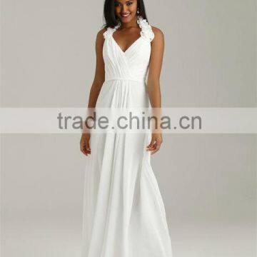 Long Style Assymetrically Ruched Sweetheart Neckline Chiffon Western Bridesmaid Drresses (BDAL-4011)