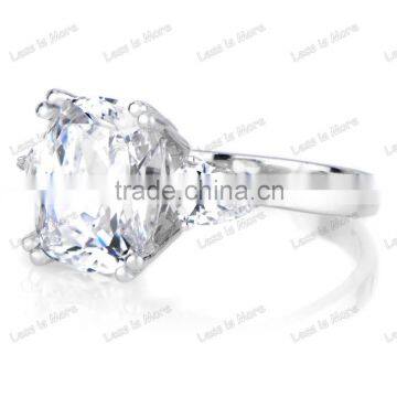Cushion Cut Diamond Engagement S925 Ring photo-2
