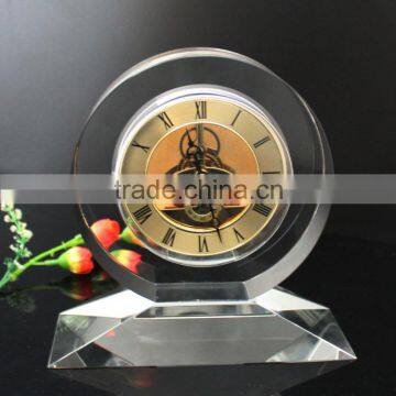 Decorative crystal glass mini desktop clock