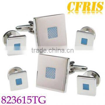 Wholesale enamel cufflink and studs set