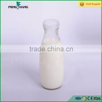 Round empty milk glass bottle 300ml glass bottle for milk