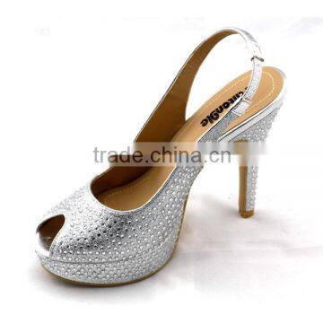 2014 high quality pump shoes,crystal high heel wedding shoes
