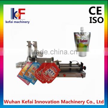 semi automatic stand up pouch with spout filling machine