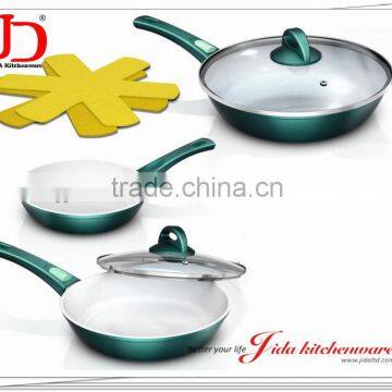 FORGED ALUMINUM CERAMIC COATING FRY PAN WIH DETACHABLE HANDLE