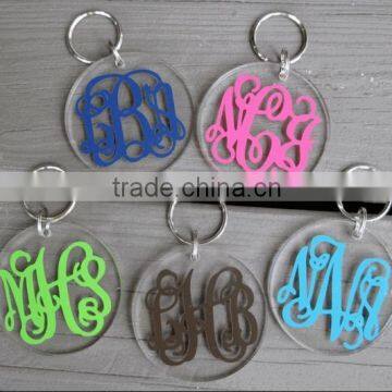 Custom promotion blank plastic key chain/acrylic key chain