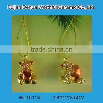 Gold-plated hanging monkey for 2016 christmas tree decoration