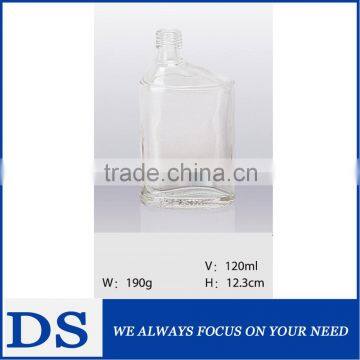 120ml unsymmetrical square custom glass drinking bottle