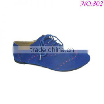 2013 lady blue lace up falt shoes casual shoes