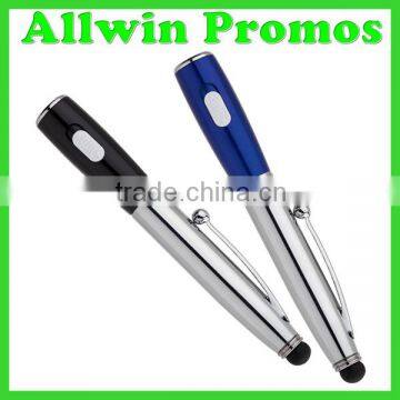 Bright LED Light Ball Pen With Stylus