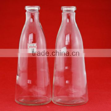 Low price dull polish milk 1L bottles engarve liquor bottles cuboid shape bottles cork cap