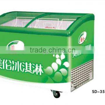 efficient R290 compressor glass chest super market showcase freezer