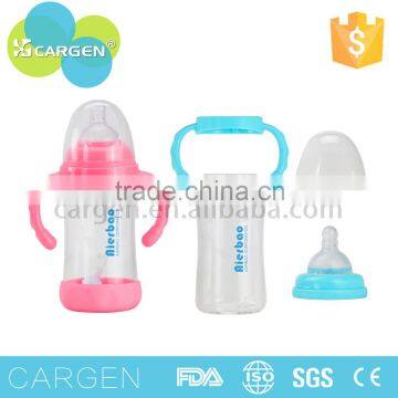 Wholesale 240ml glass customized baby feeding bottle