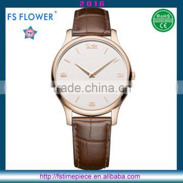 FS FLOWER - Unisex Mens Watch Leather Belt Bracelet Japan Quartz Watch