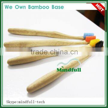 High Quality Thick Handle Personalized Print Logo Recycle Bamboo Toothbrush