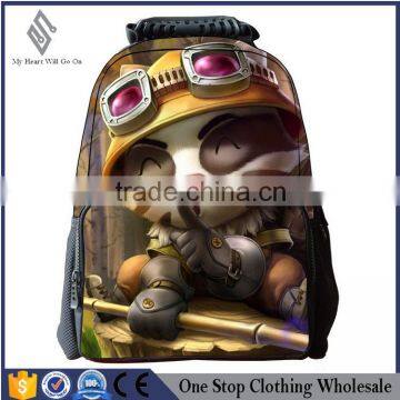 LOL multi functional waterproof bag 16 inch lovely outdoor backpack boy bag 3D student bag