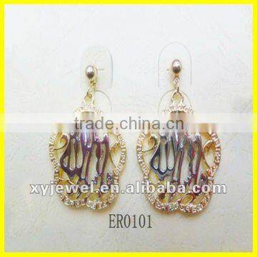 gold earrings 2012 new design for muslim wholesale two color