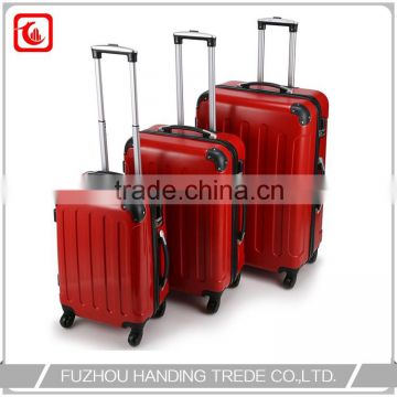 cheap red hard case long hand trolley luggage abs bag set