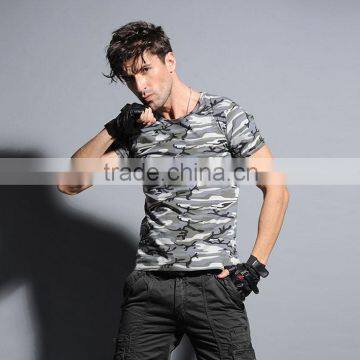 Military amry camouflage slim fit short t shirt for men
