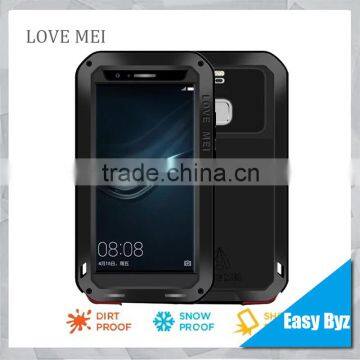 Love Mei Metal Shockproof Waterproof Case Gorilla Glass For Huawei Ascend p9