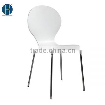 HY 3014 White Color High Quality Plywood Restaurant Chair with Tube Legs