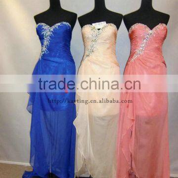 Sexy Backless off Shoulder Beaded See Through Blue Formal Dresses for Women