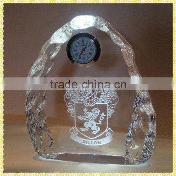 Handmade Unique Exquisite Crystal Iceberg Clock For New Year Business Gifts Souvenirs