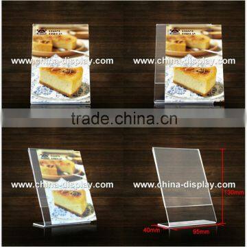 Custom size crystal acrylic display food menue